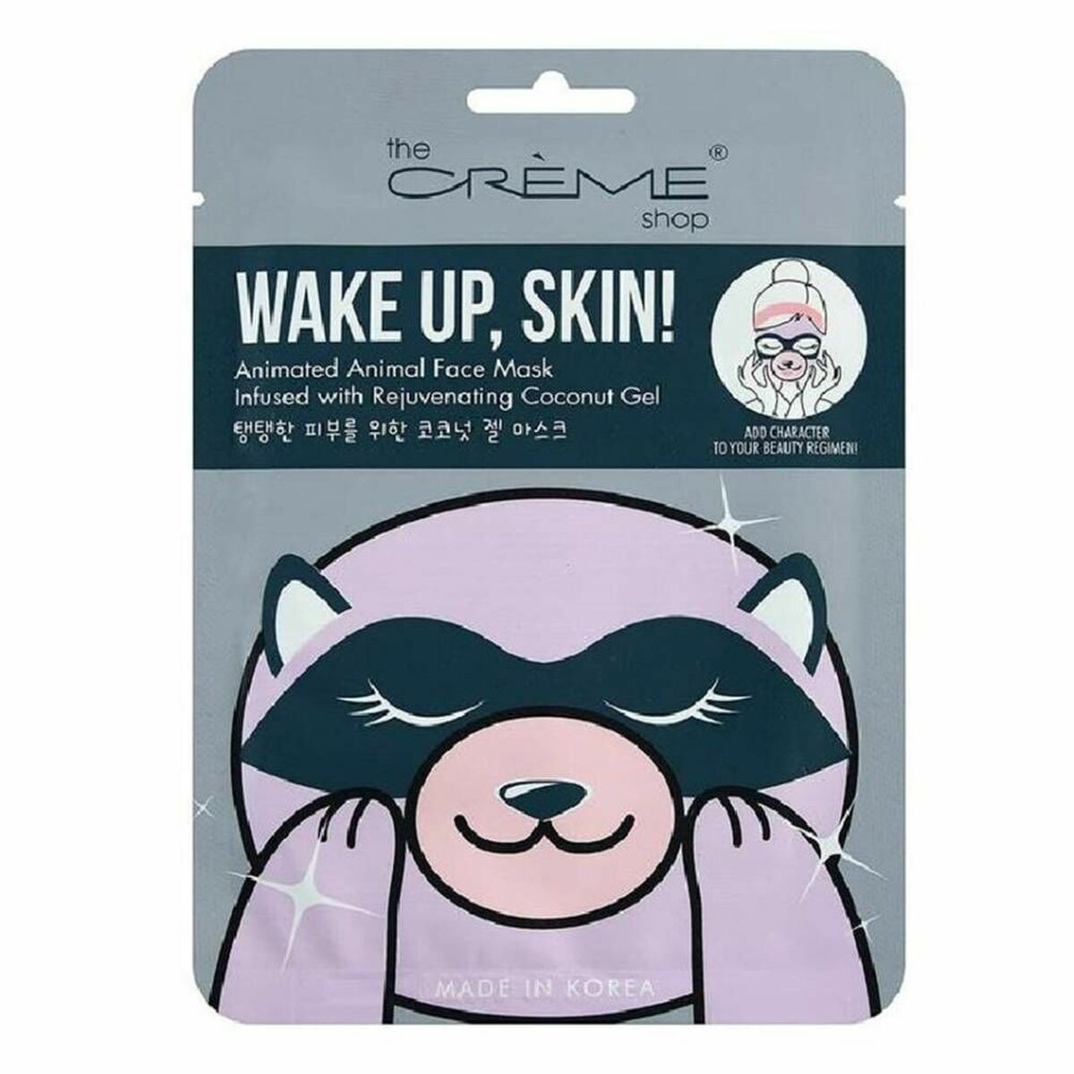 Facial Mask The Crème Shop Wake Up, Skin! Raccoon (25 g) - Nova Cosmetici
