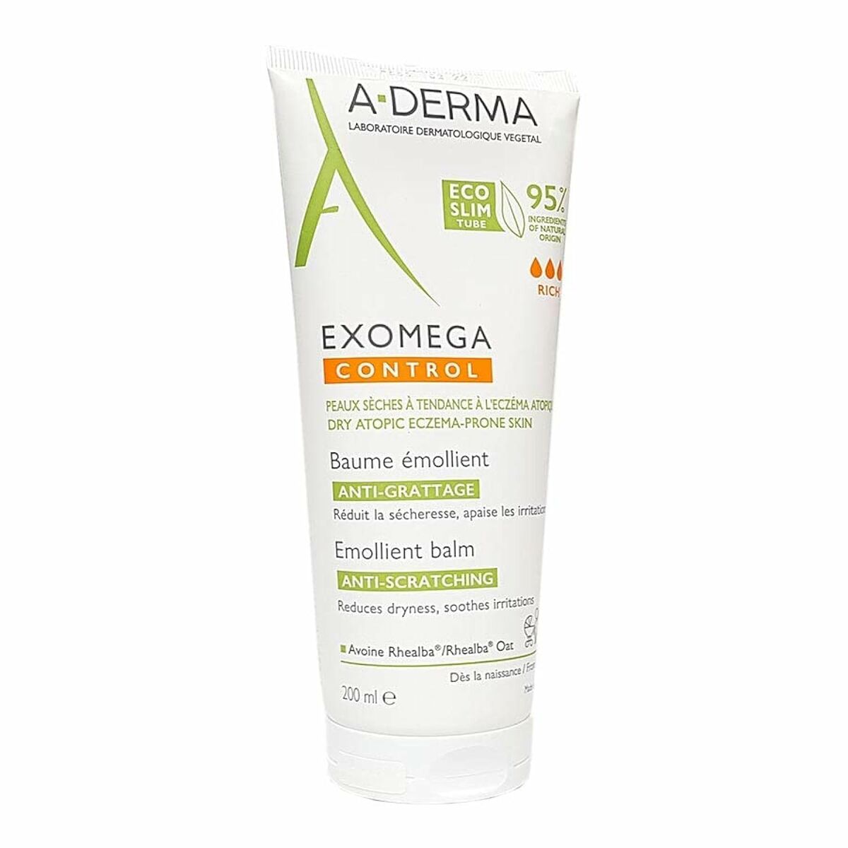 Soothing Balsam for Itching and Irritated Skin A-Derma Exomega Control 200 ml - Nova Cosmetici