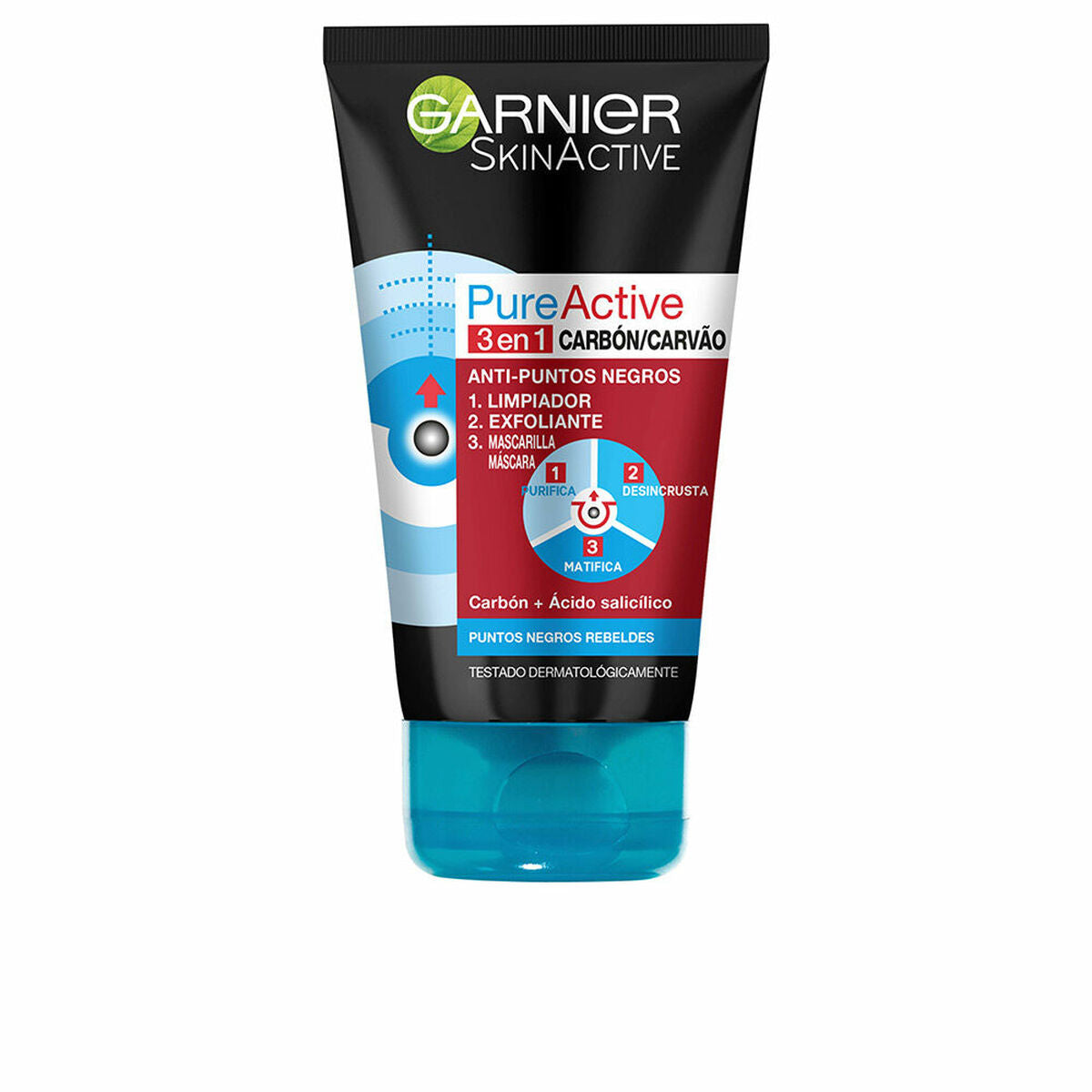 3-in-1 cleaner Garnier Pure Active (150 ml) (150 ml) - Nova Cosmetici