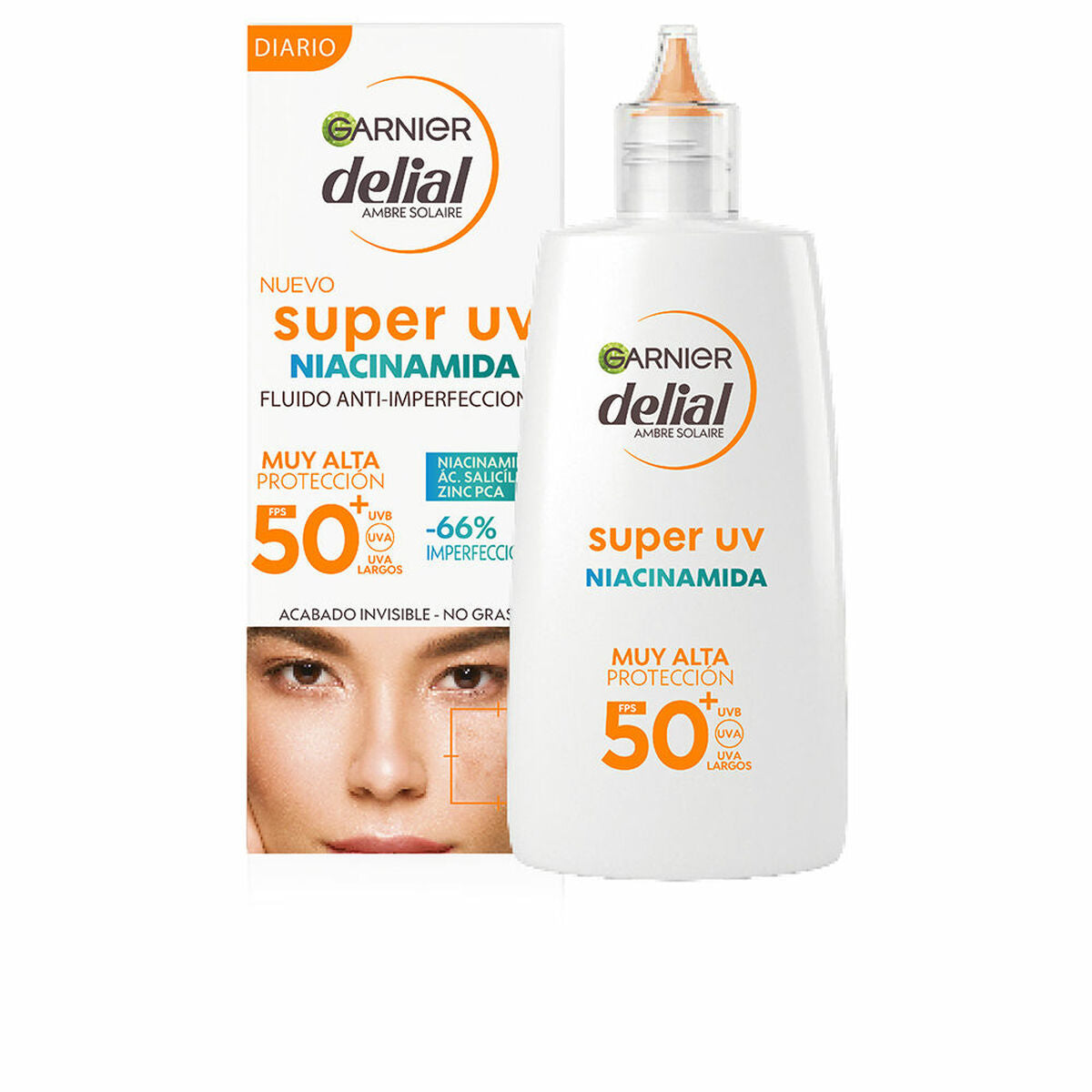 Anti-imperfection Treatment Garnier Delial Super Uv Spf 50 40 ml Niacinamide - Nova Cosmetici