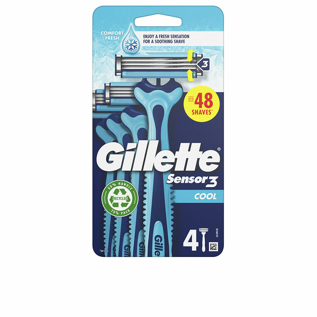 Disposable Razor Gillette SENSOR 3 COOL (4 Units) - Nova Cosmetici