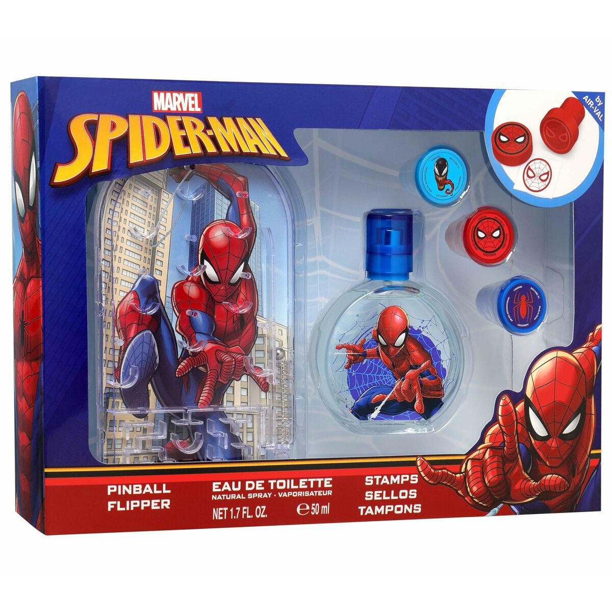 Children's Perfume Air-Val SPIDERMAN EDT 50+PINBALL EDT 50 ml 3 Pieces - Nova Cosmetici