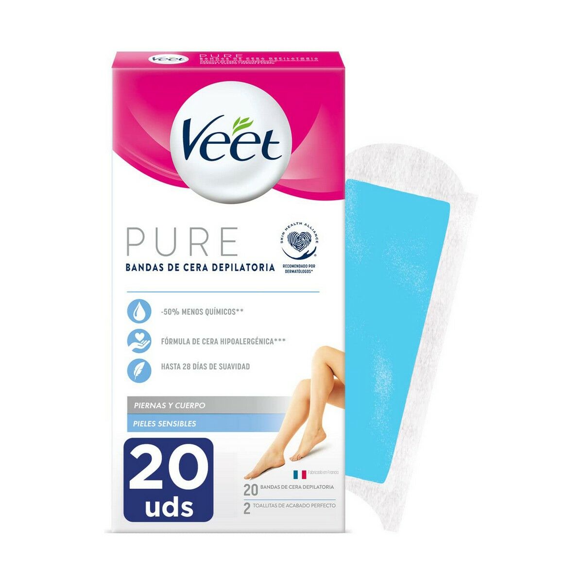 Body Hair Removal Strips Veet Sensitive skin 20 Units - Nova Cosmetici