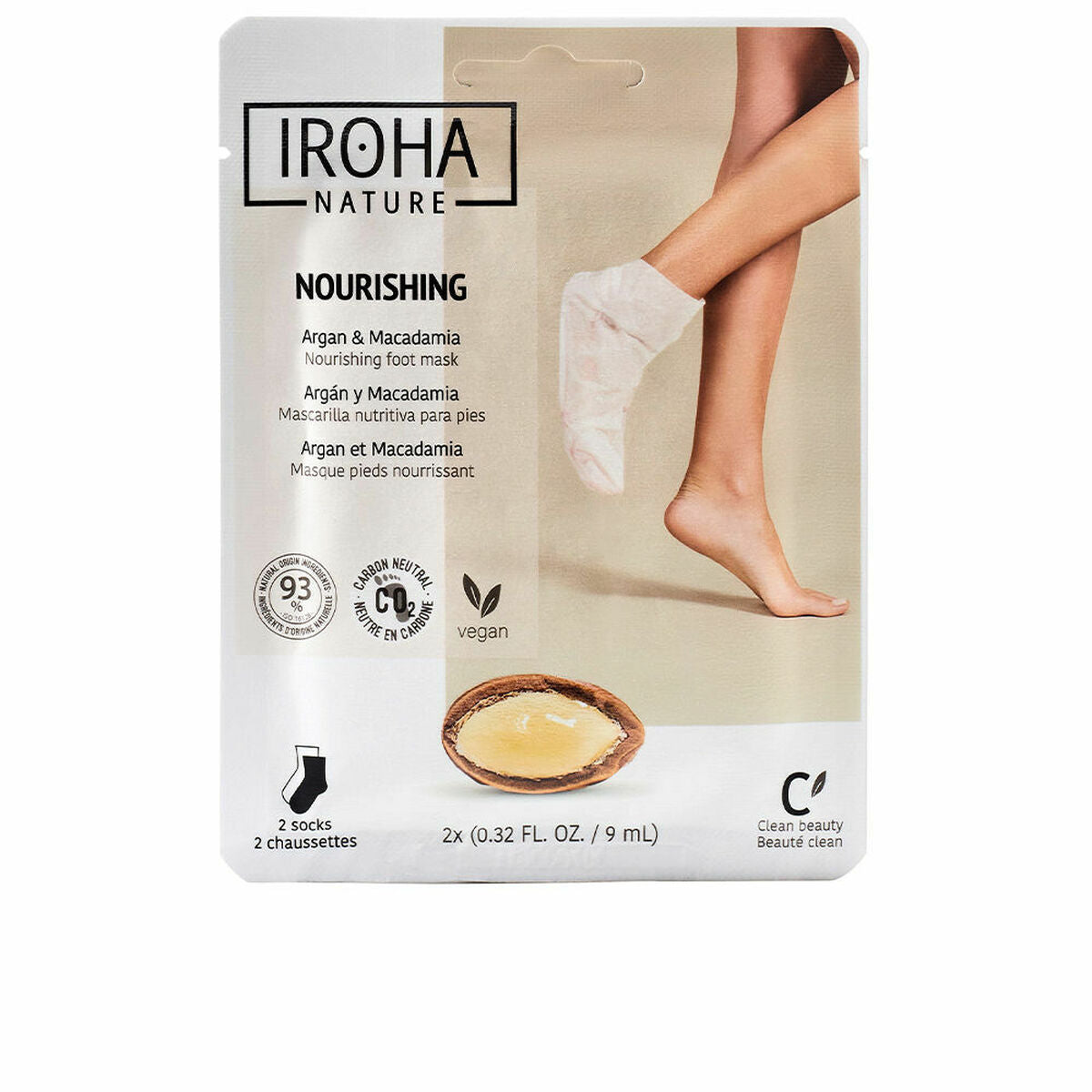 Foot Mask Iroha Argan Socks Macadamia nut - Nova Cosmetici