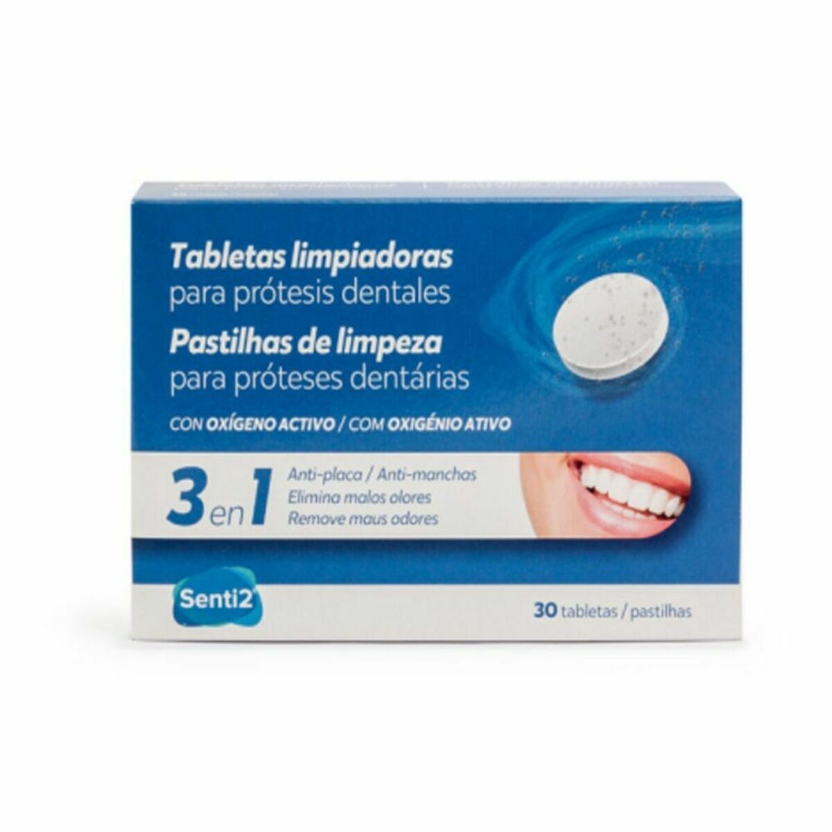 Cleaning Tablets for Dentures Senti2 SAN 027 30 Units - Nova Cosmetici