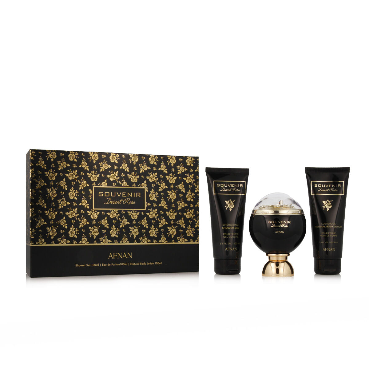 Women's Perfume Set Afnan Souvenir Desert Rose EDP 3 Pieces - Nova Cosmetici