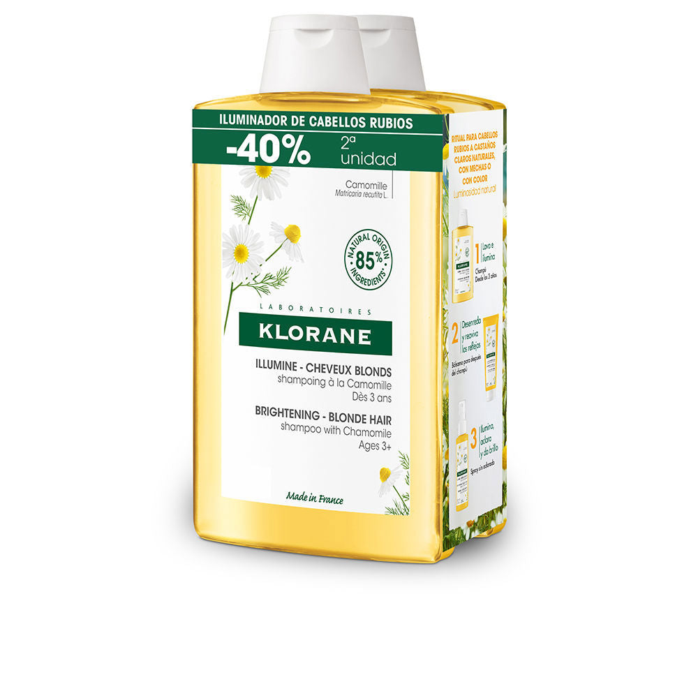A LA CAMOMILA champú iluminador reflejos rubios duo 2 x 400 ml - Nova Cosmetici