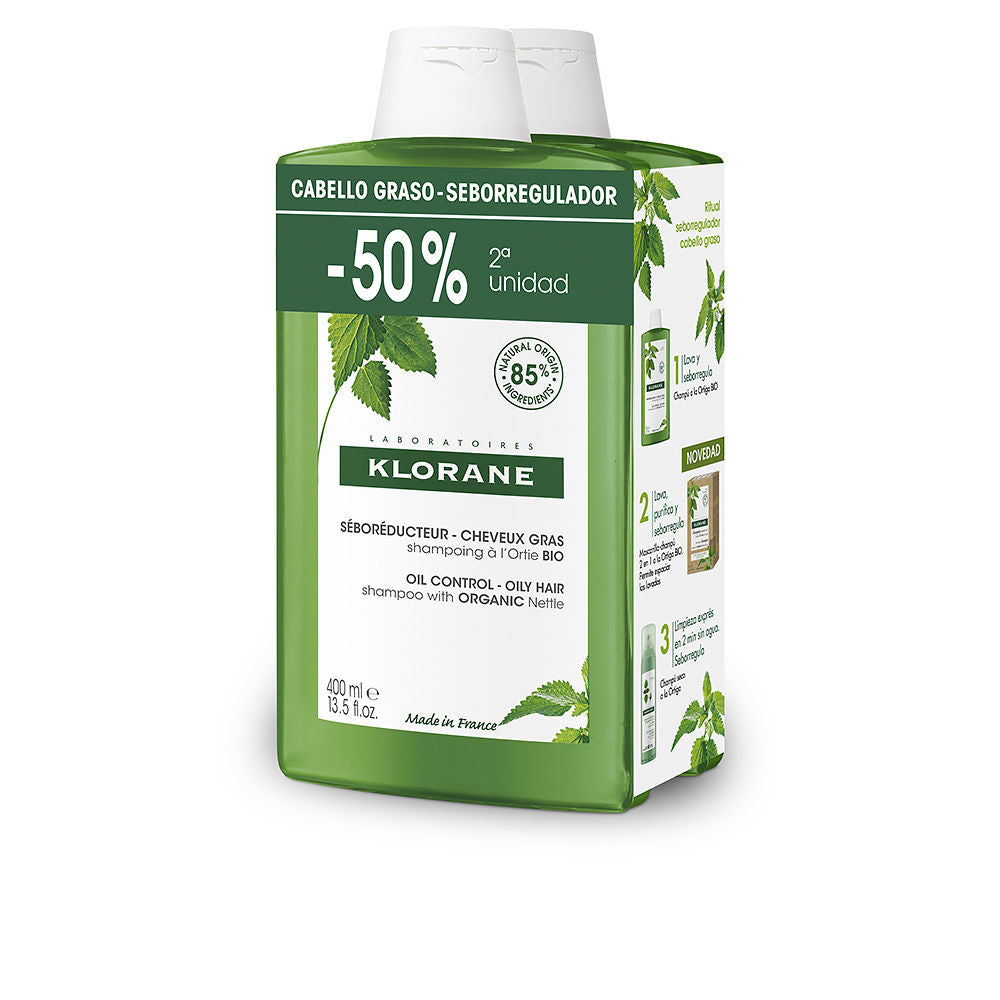 A LA ORTIGA BIO champú seborregulador cabello graso 2 x 400 ml - Nova Cosmetici