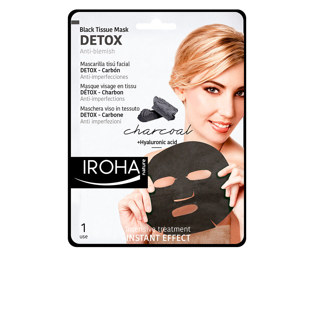 DETOX CHARCOAL BLACK tissue facial mask 1use 1 u - Nova Cosmetici