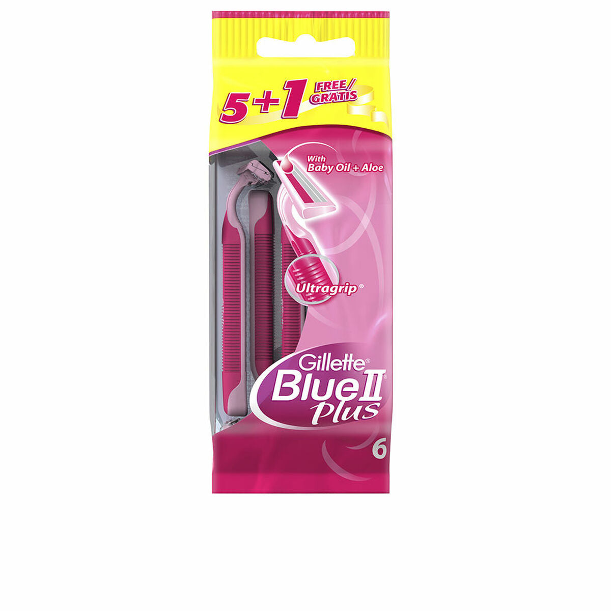 Disposable Razor Gillette Blue II Plus 6 Units - Nova Cosmetici