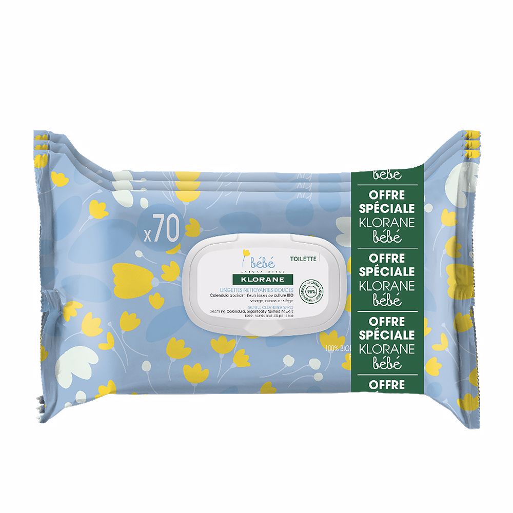 BÉBÉ TOALLITAS LIMPIADORAS SUAVES LOTE 3 x 70 u - Nova Cosmetici